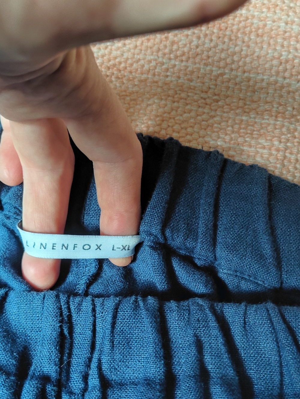 Linenfox Dark Blue Knee Length L-XL Skirt - Picture 2 of 3